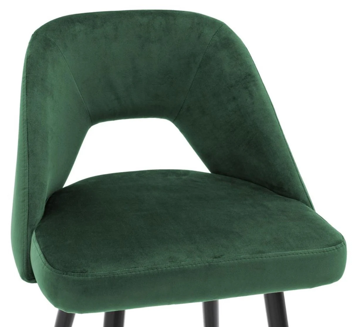 Luxury bar chair green / black 50 x 50 x H. 100 cm - luxury bar stool with backrest