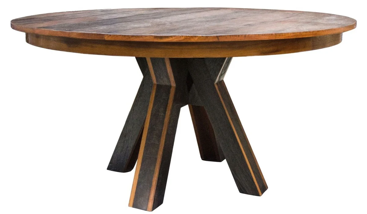 Dining table dark brown / black Ø 150 x H. 77 cm - luxury dining room furniture