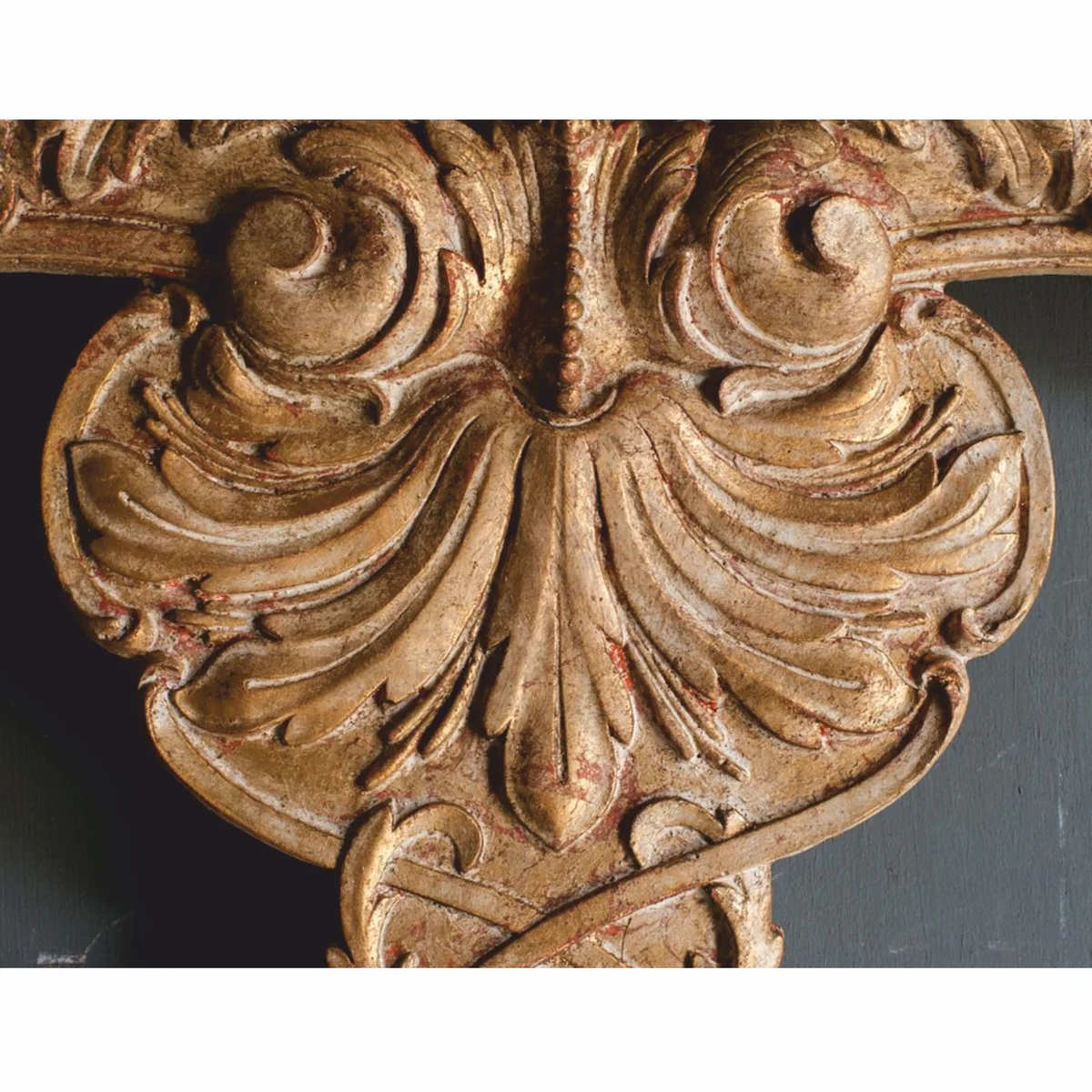 Luxury Baroque Mirror Green / Gray / Antique Gold H. 158 cm - Made in Italy