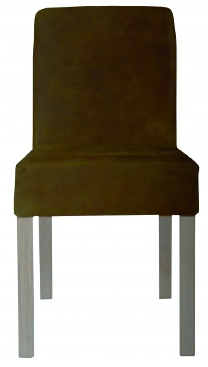 Designer dining room chair ModEF 35 brown leather - hotel furniture - wood beech