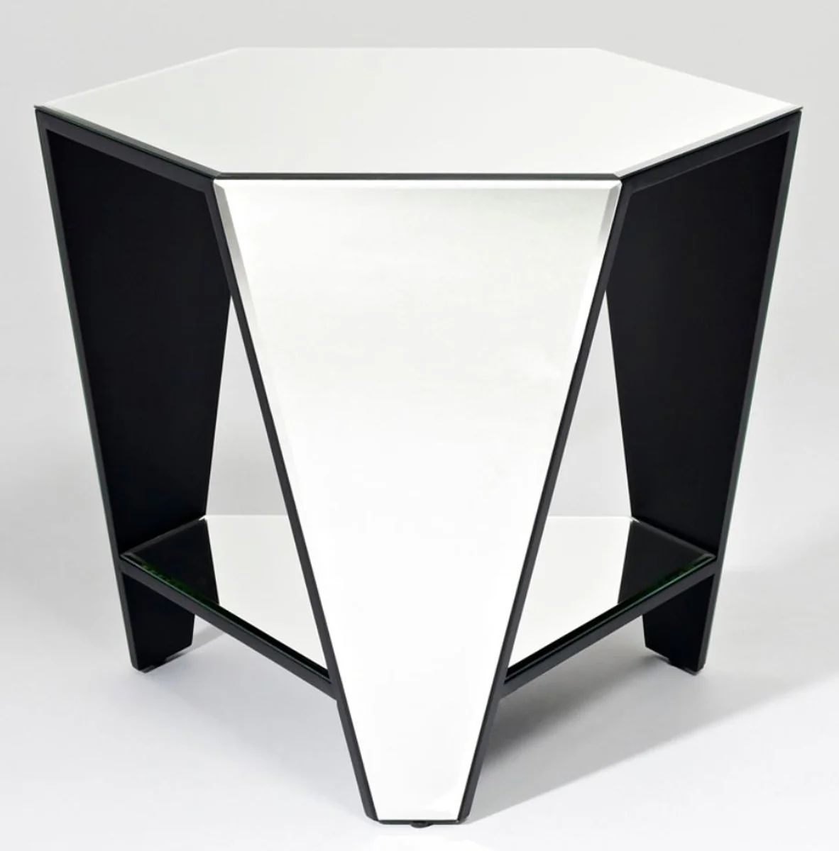 Luxury mirror glass side table 59 x 51 x H. 49 cm - designer furniture