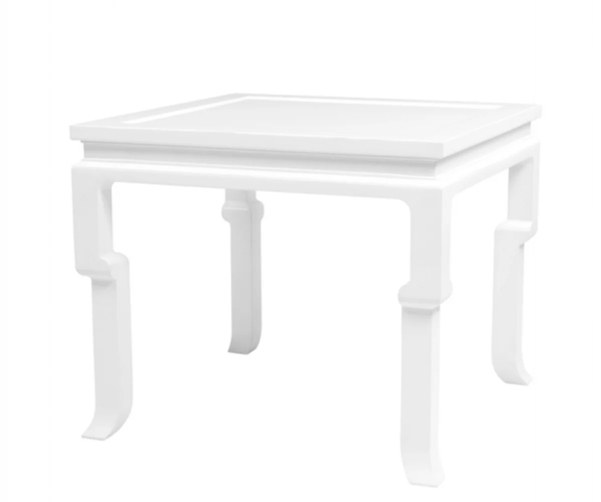 Luxury Art Deco Designer Mahogany Side Table White - Luxury Hotel Table