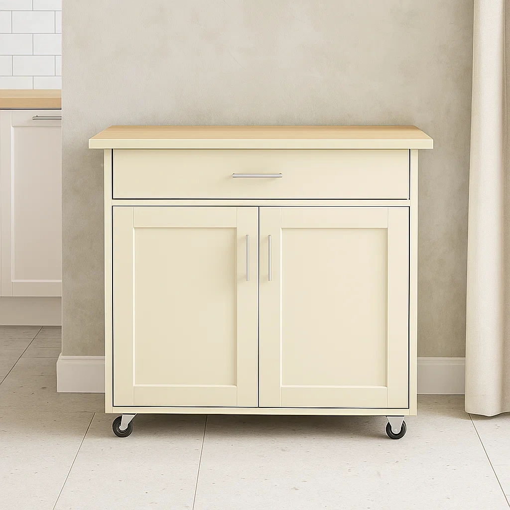 Kücheninsel mit Rollen und Stauraum, Maße 80 x 40 x 80 cm, für die heimische Küche. - e2XSRzHH9Jfn