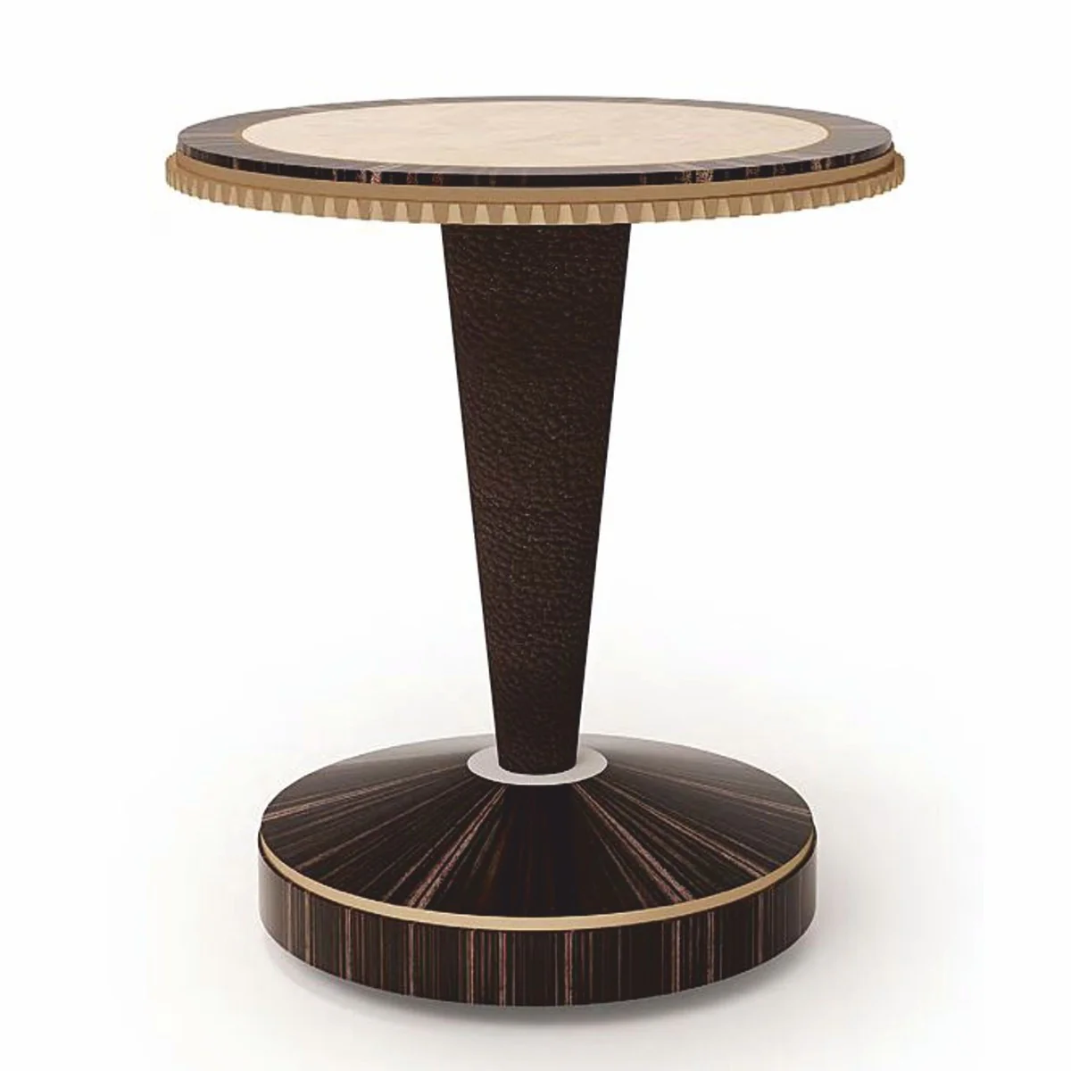 Luxury side table cream / dark brown / bronze Ø 51 x H. 66 cm - Made in Italy