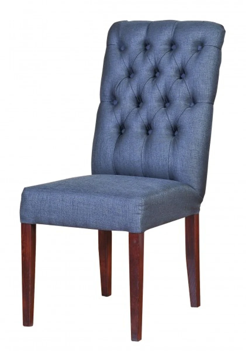 Designer dining room chair ModEF 225 blue-gray / brown - hotel furnishings - beech wood - Chesterfield design