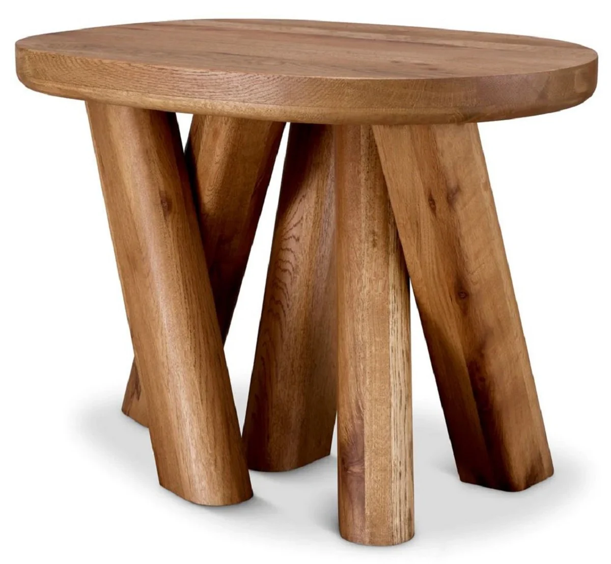 Luxury solid wood side table brown 65 x 50 x H. 49.5 cm - oak wood side table - living room furniture - luxury furniture - luxury quality