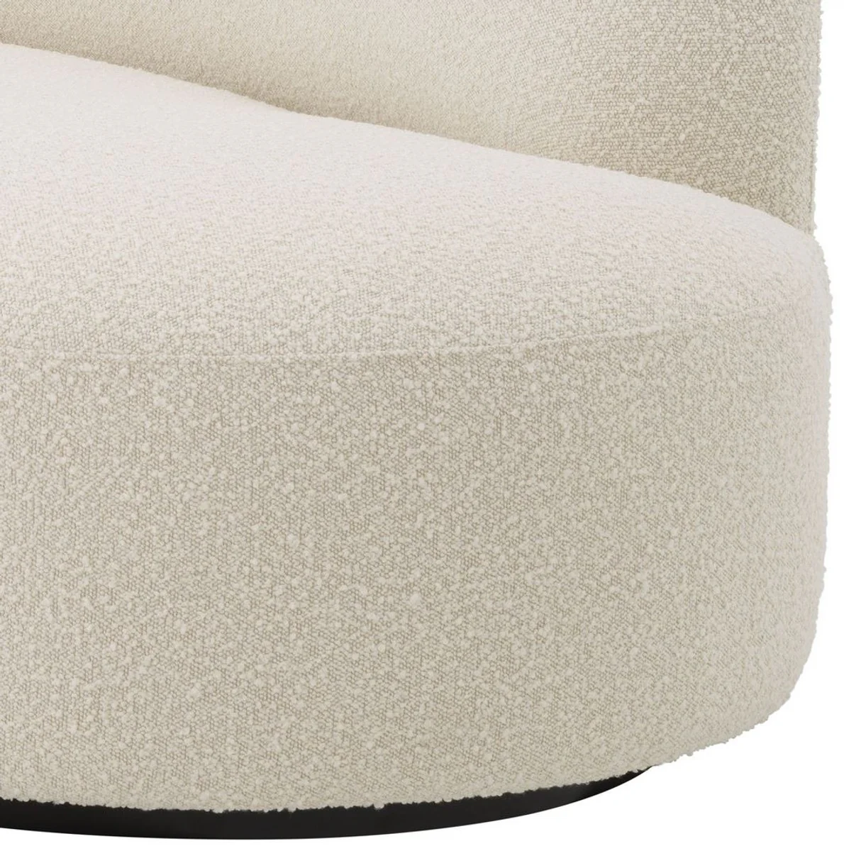 Luxury sofa cream / black 230 x 110 x H. 68 cm - Curved living room sofa - Hotel sofa - Luxury quality