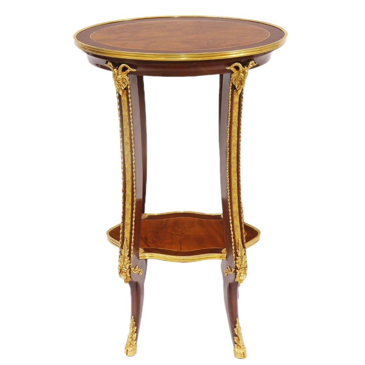 Baroque luxury side table mahogany / gold H 78 x 44 cm - side table furniture Louis XIV