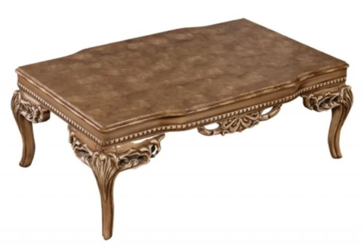 Luxury baroque coffee table brown - magnificent solid wood living room table in baroque style - handmade baroque living room furniture