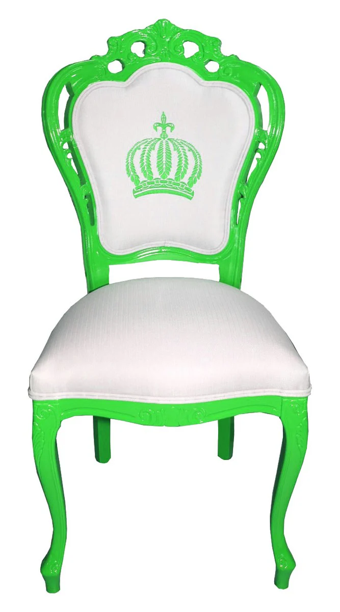 Pompöös by Luxury Baroque Dining Chair Green / White Mod1 - Pompöös Baroque chair designed by Harald Glööckler