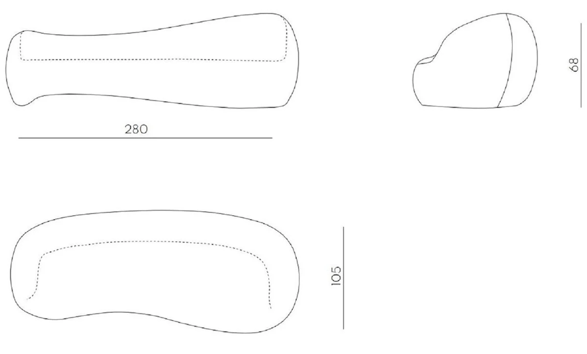 Luxury velvet sofa cream 280 x 105 x H. 68 cm - living room sofa - hotel sofa - living room furniture - hotel furniture - luxury furniture