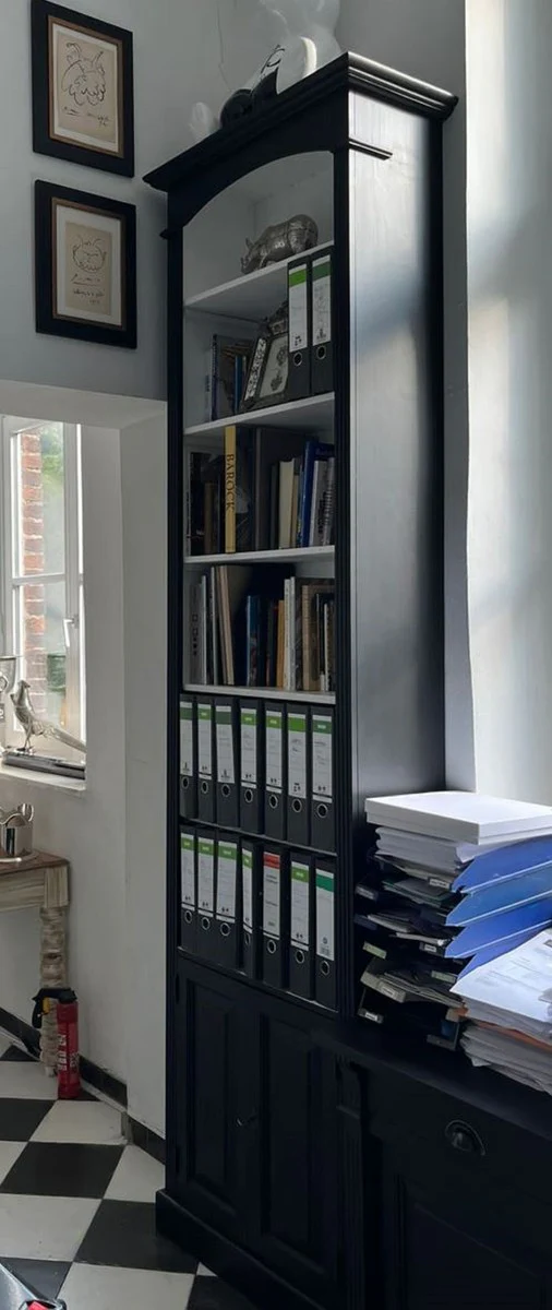 Country house style bookcase black / white H. 280 cm - country house style furniture