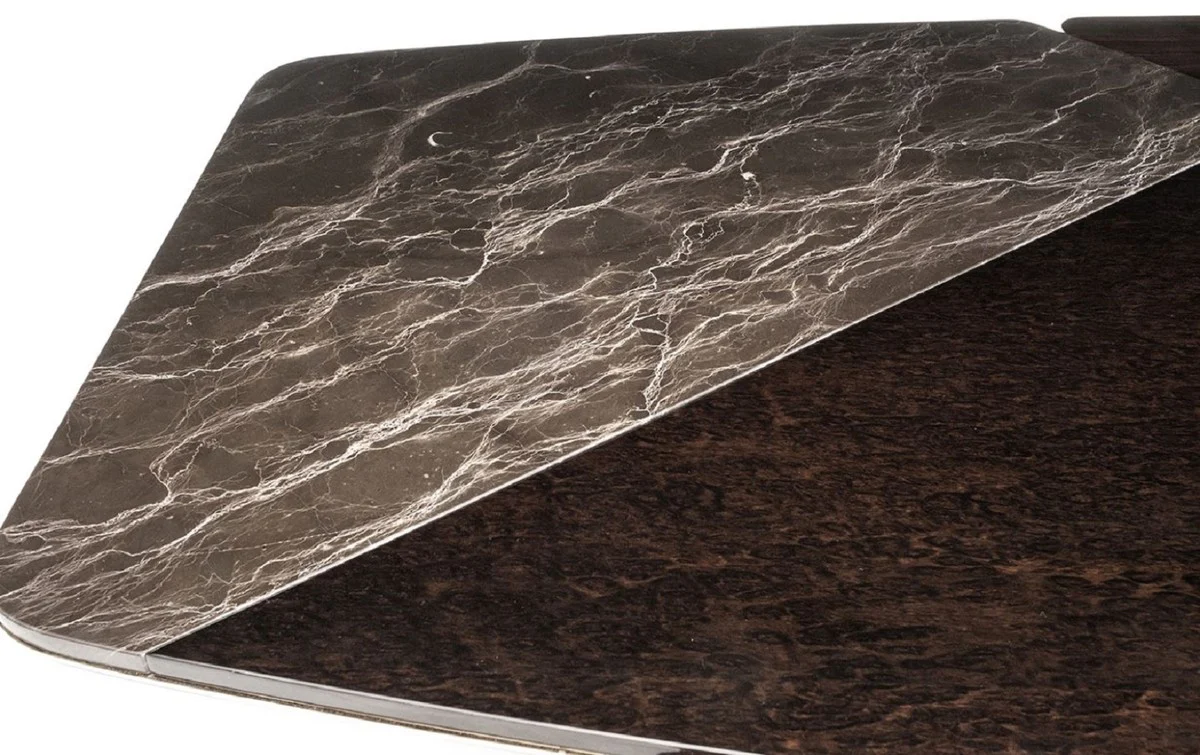 Luxury dining room set dark brown / cream / gray / light brown / gold - 1 luxury dining table & 6 luxury dining chairs - dining room furniture - luxury furniture - luxury furnishings