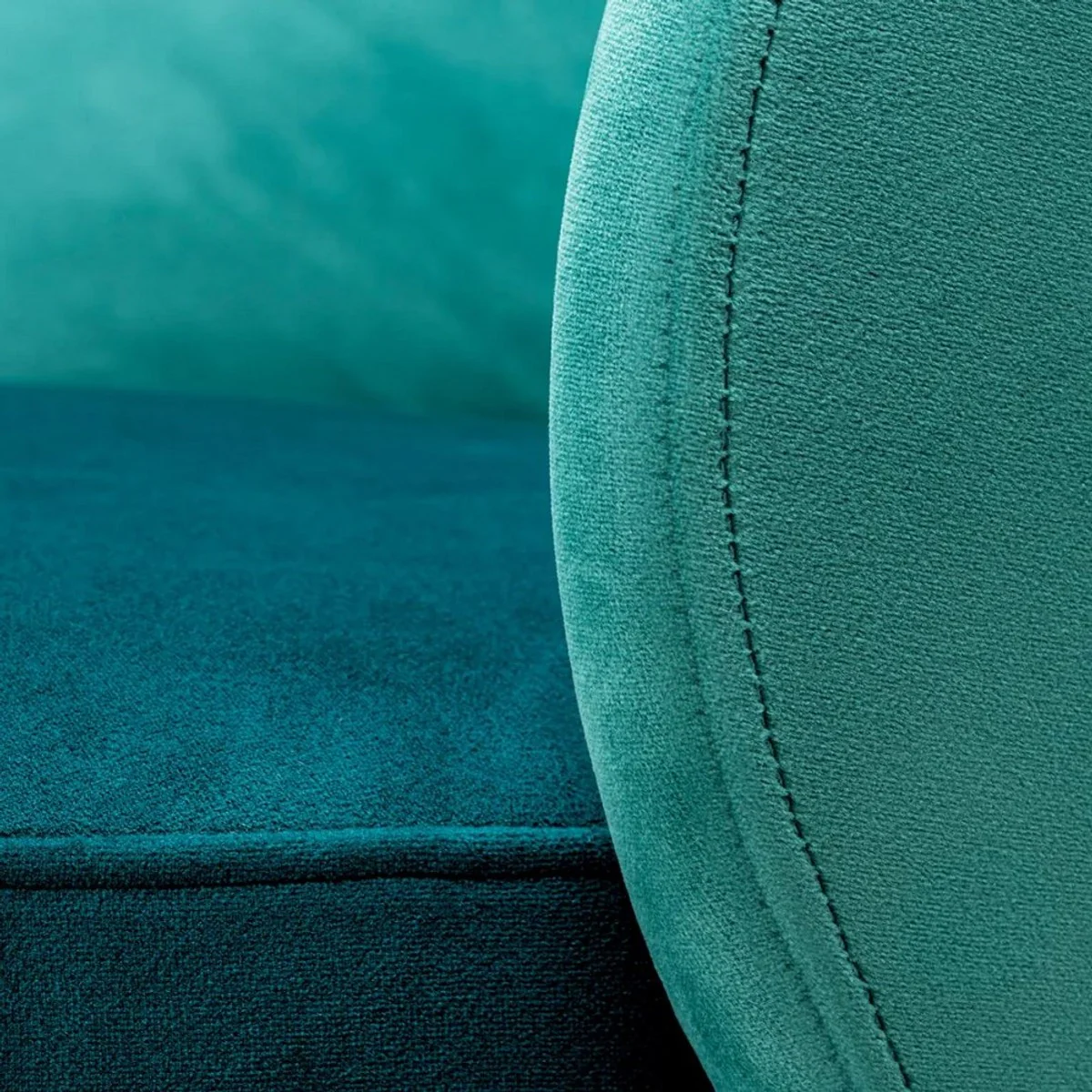 Luxury velvet dining room chair green / turquoise / brass 60 x 55 x H. 73.5 cm - swivel chair with elegant velvet fabric - dining room furniture - luxury furniture - luxury quality