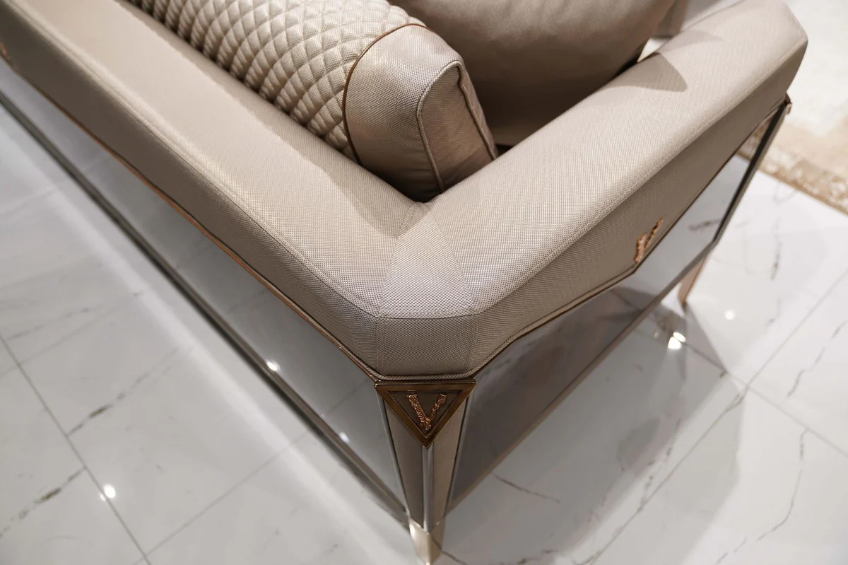 Luxury Sofa Gray / Dark Brown / Copper - Living Room Sofa - Hotel Sofa - Living Room Furniture - Hotel Furniture - Luxury Furniture - Living Room Furnishings - Luxury Furnishings - Luxury Quality