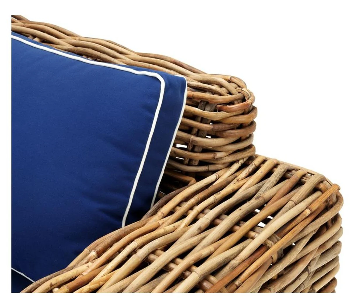 Designer rattan armchair 100 x 88 x H. 69 cm - luxury living room furniture