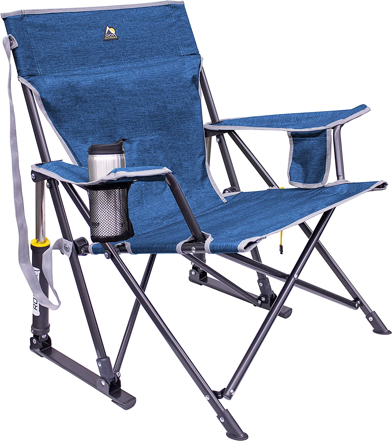 Outdoor Freestyle Rocker Portable Rocking Chair & Outdoor Camping Chair, ergonomisch Nylon, Indigo Blue