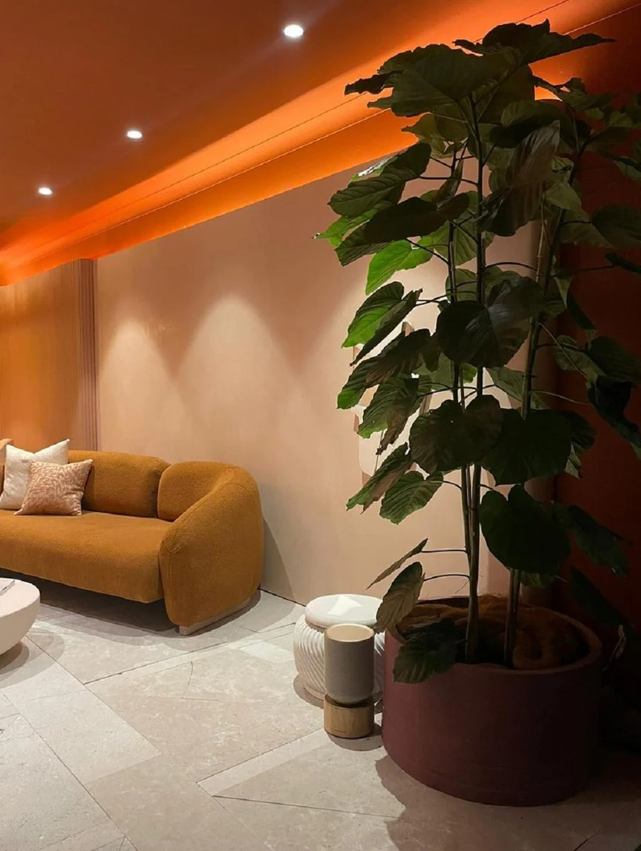 Luxury sofa brown / natural colors 260 x 100 x H. 100 cm - living room sofa - hotel sofa - living room furniture - hotel furniture - luxury furniture - luxury furnishings