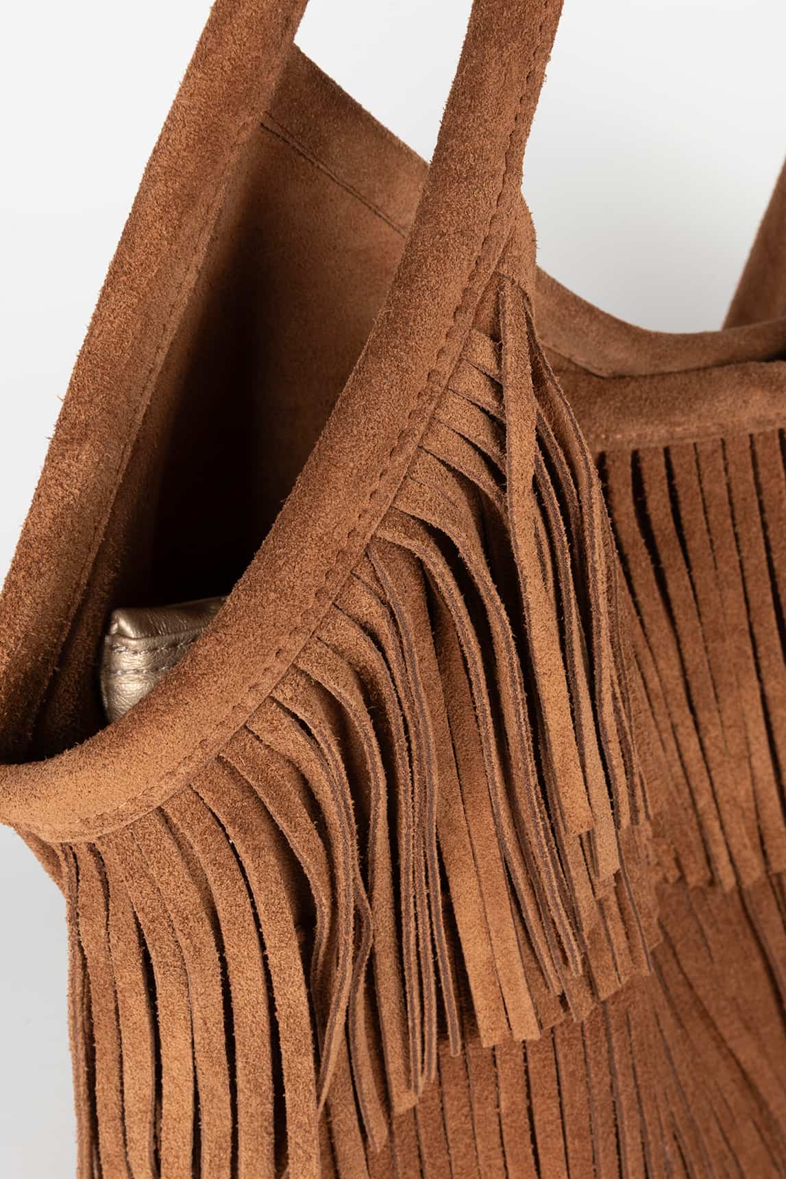 Rivera-Spain Kamel-Ganache-Tasche mit Fransen