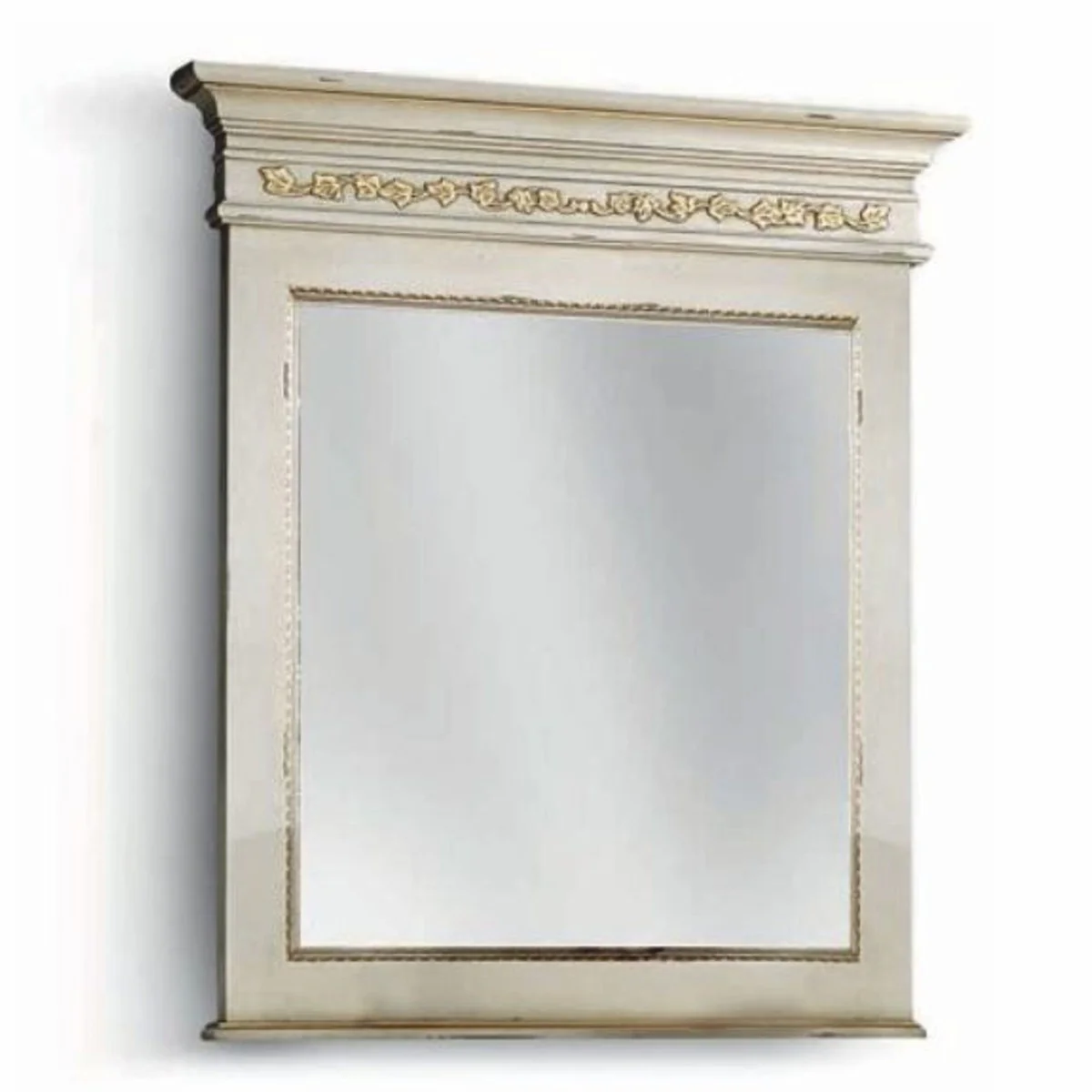 Luxury baroque mirror ivory / gold H. 110 cm - Made in Italy