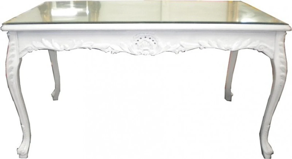 Baroque dining table white 180cm - dining room table