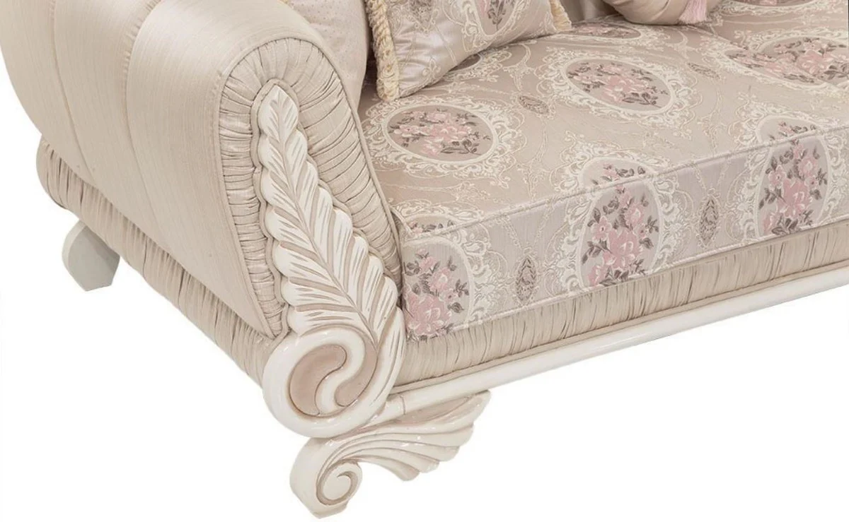 Luxury Baroque Living Room Set Beige / Cream / Pink - 2 Sofas & 2 Armchairs - Living Room Furniture in Baroque Style - Noble & Magnificent