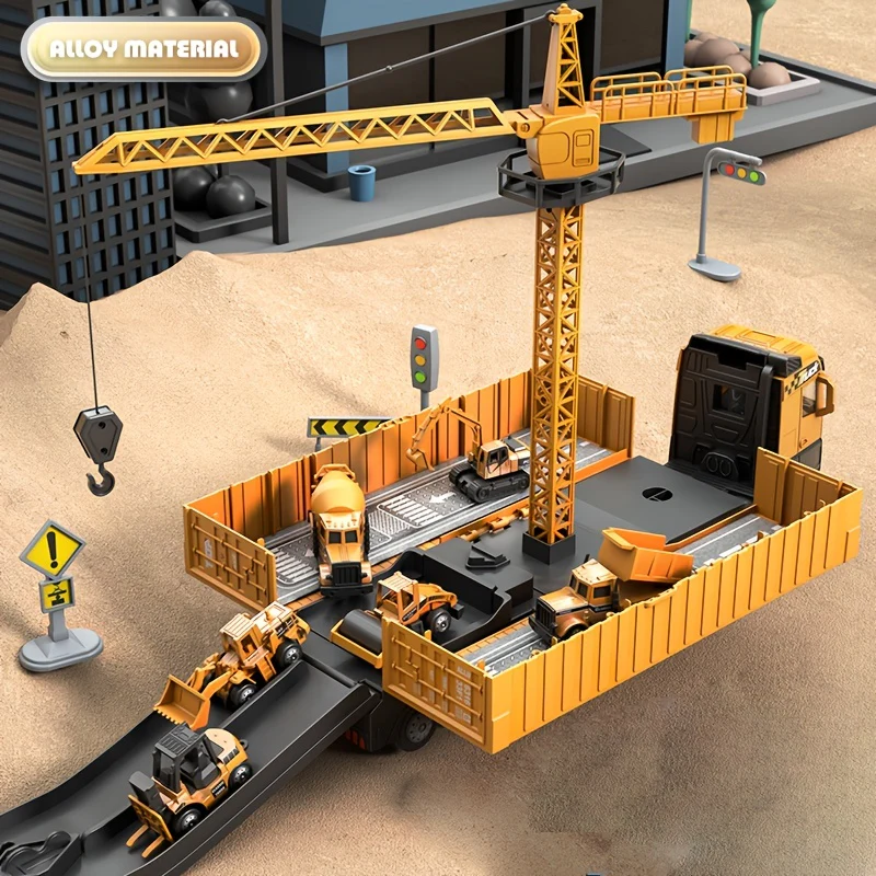 Cooles Spielzeugmodell mit abnehmbarem Container und schwerem LKW aus Legierung – perfekt für Jungen, die Container-LKW mit Anhängerkupplung lieben!