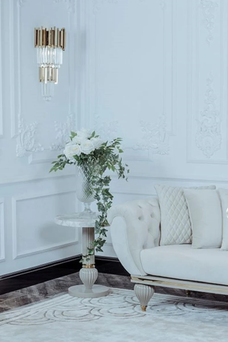 Luxury Art Deco Living Room Sofa Cream / Gray / Gold - Art Deco Living Room Furniture - Luxury Collection