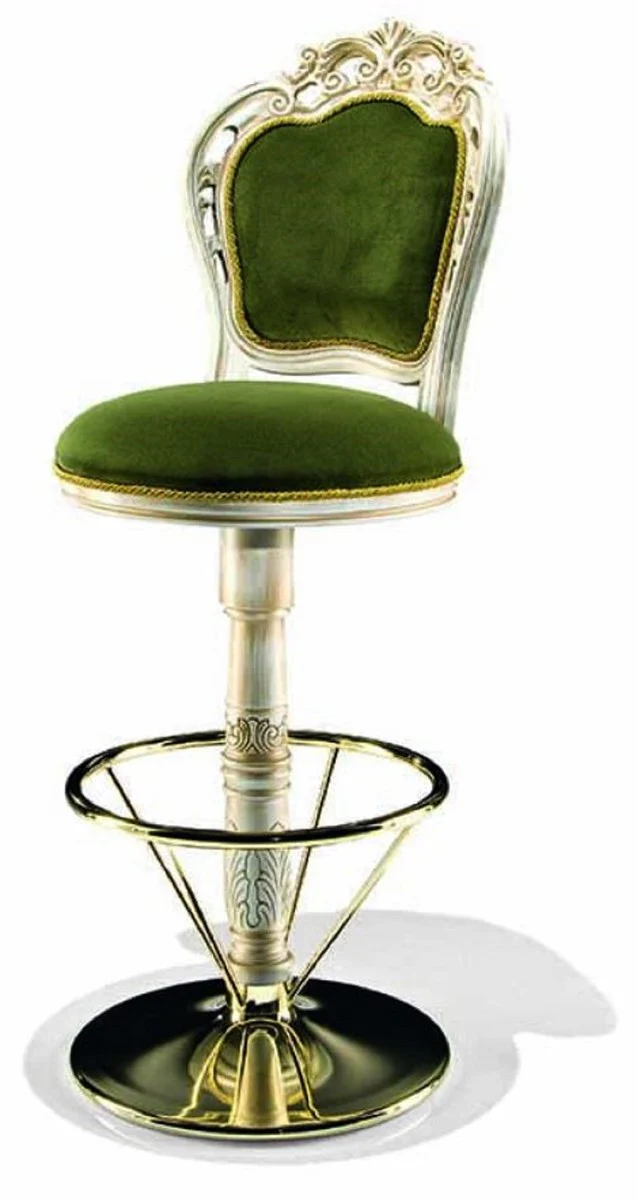 Luxury Baroque Bar Chair Green - Made in Italy