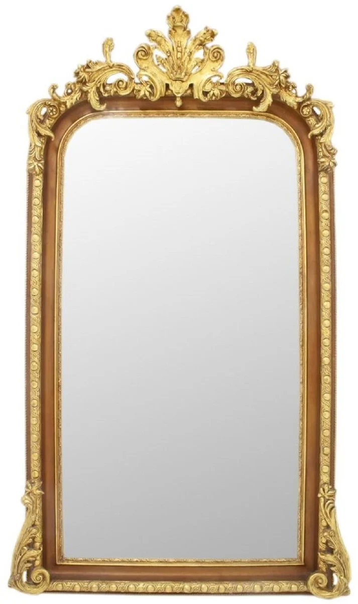 Baroque mirror brown / gold 85 x H. 160 cm - Magnificent wall mirror in baroque style - antique style wardrobe mirror - living room mirror - baroque furniture