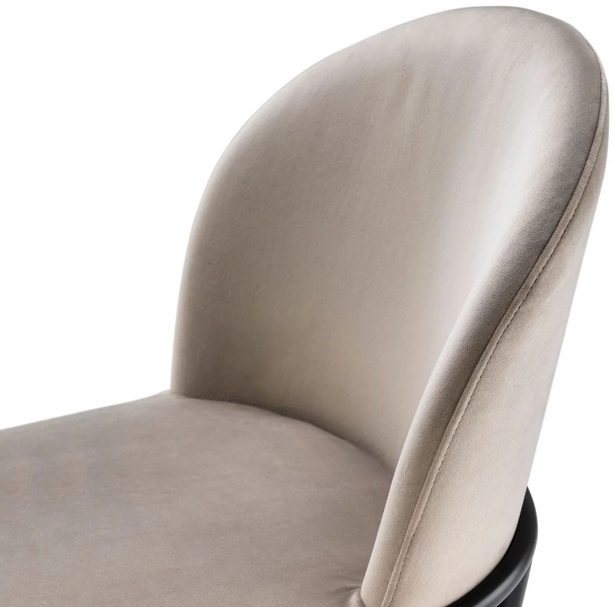 Luxury dining room chairs greige / black 49 x 56 x H. 82 cm - kitchen chairs with elegant velvet fabric - dining room set