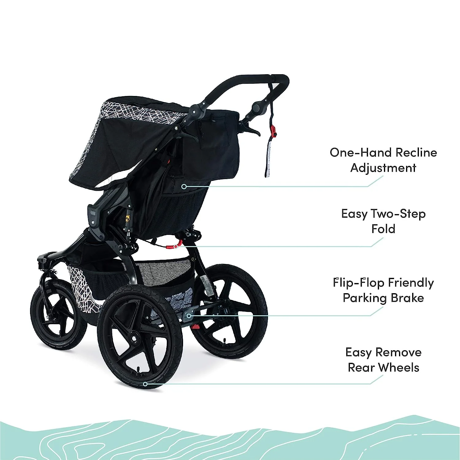 Gear Revolution Flex 3.0 Jogging-Kinderwagen, Lunar – Ultrareflektierende Akzente