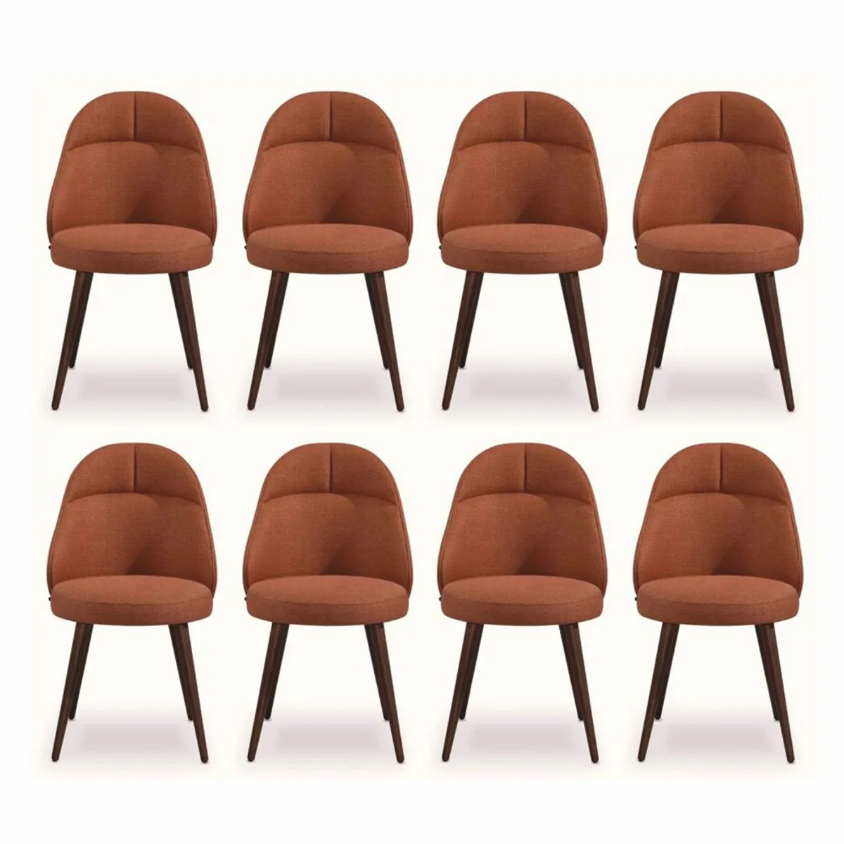 Luxury dining room chair set of 8 cognac colors / brown - dining room furniture