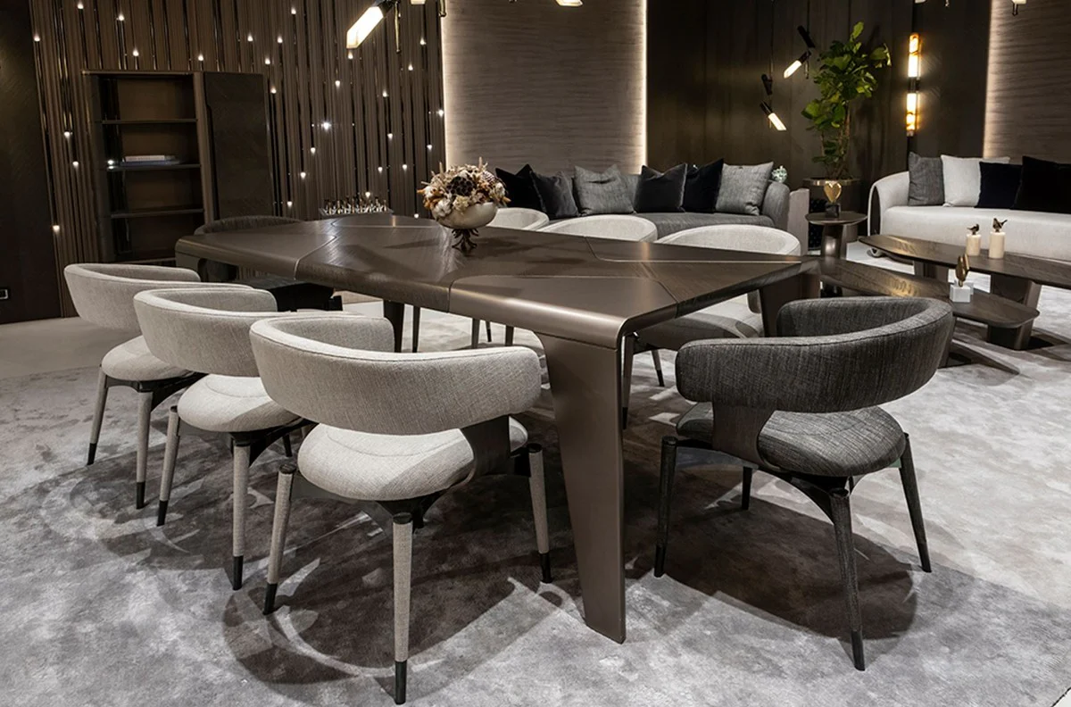 Luxus Vitrine Dunkelbraun / Bronze 105,95 x 48,15 x H. 170 cm - Vitrinenschrank mit Tür - Hotel Möbel - Luxus Möbel - Luxus Kollektion