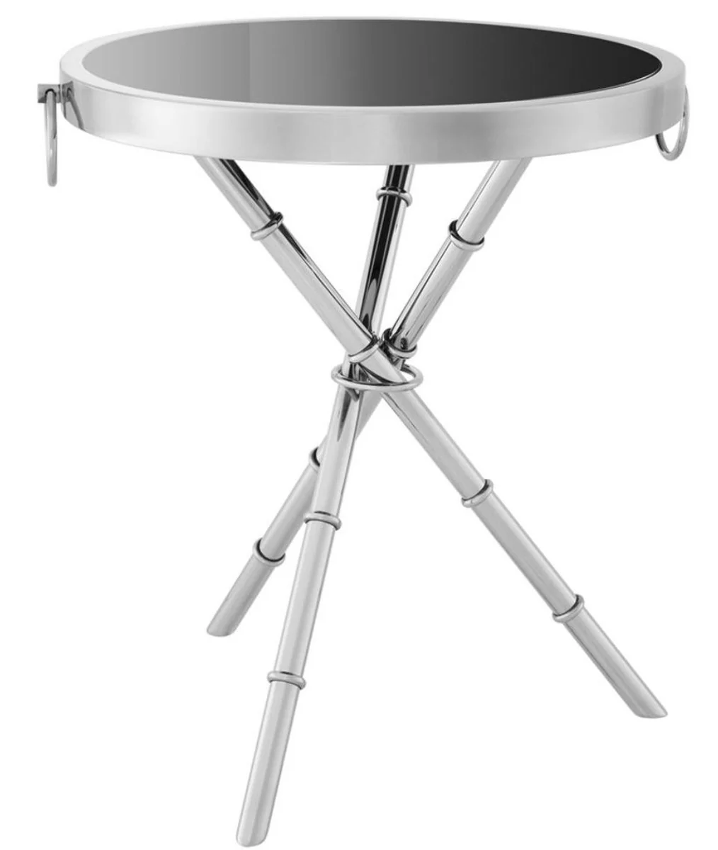 Luxury designer side table silver 52 x H. 60 cm - living room furniture