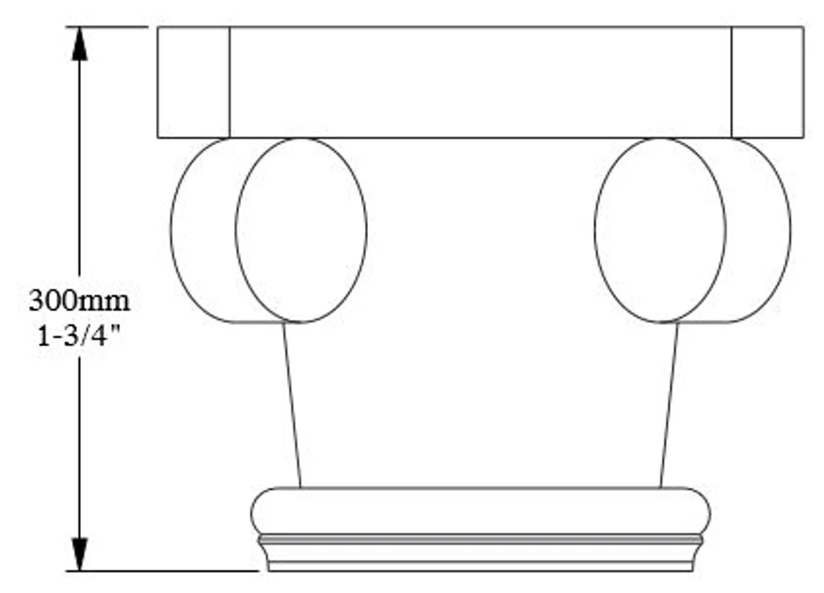 Baroque decorative element column headboard white 36 x 18 x H. 30 cm - magnificent wall decoration - baroque decoration
