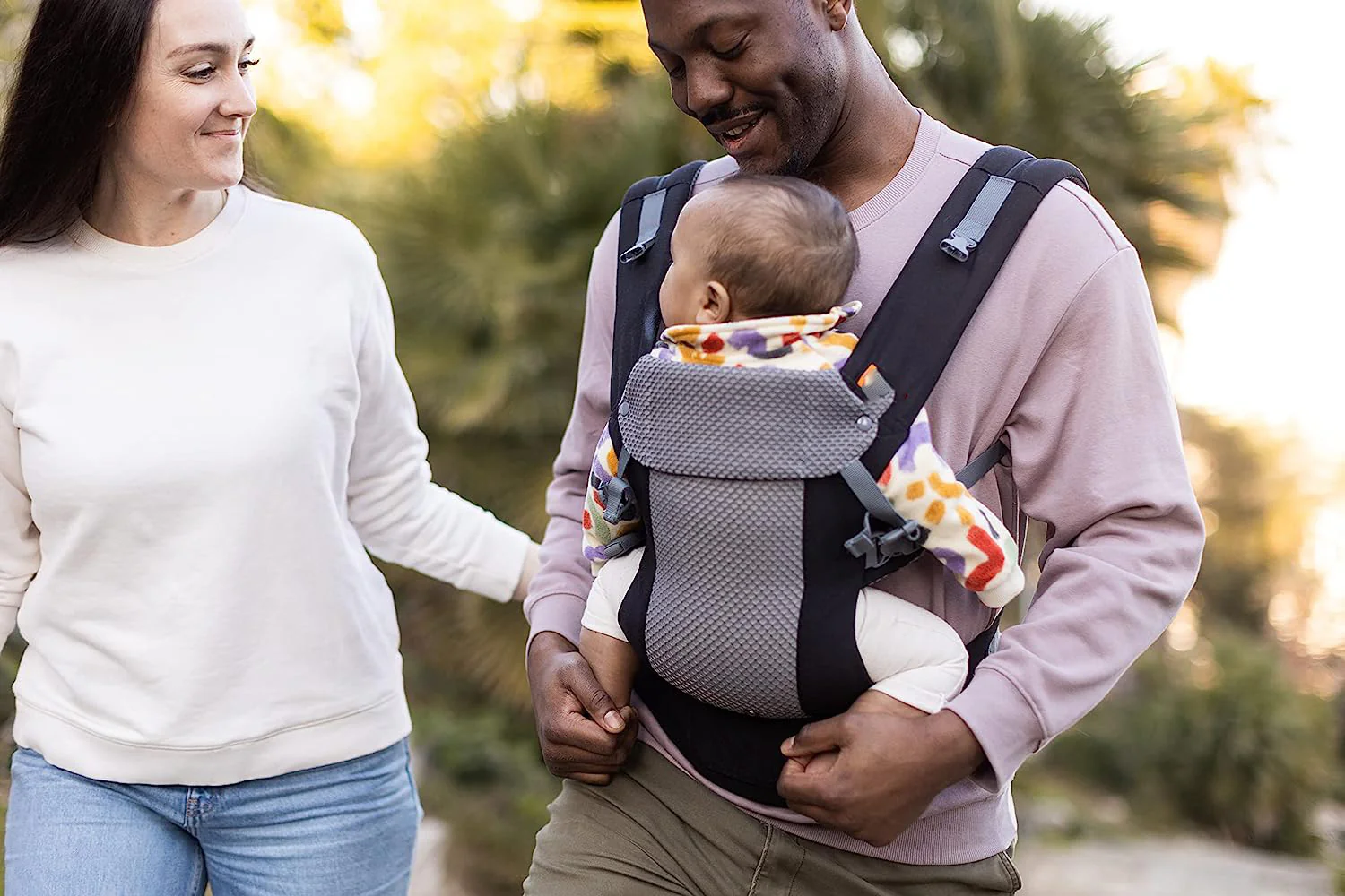 Babytrage für Neugeborene bis Kleinkinder – alle Positionen Babytrage, Babytrage-Rucksack und Baby-Vordertrage mit verstellbarem Sitz, ergonomische Babytrage, 3,3–15,6 kg (Marineblau)