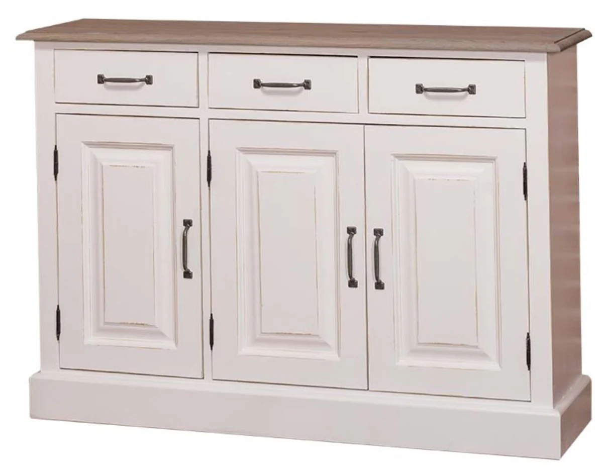 Country house style chest of drawers antique style white / natural colors 120 x 35 x H. 85 cm - country house style furniture