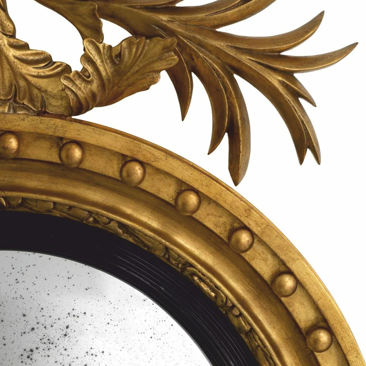 Luxury baroque mahogany mirror antique gold / black H. 139 cm