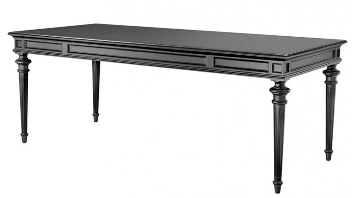 English antique style dining table black waxed 210 x 94 cm from Casa Padrino