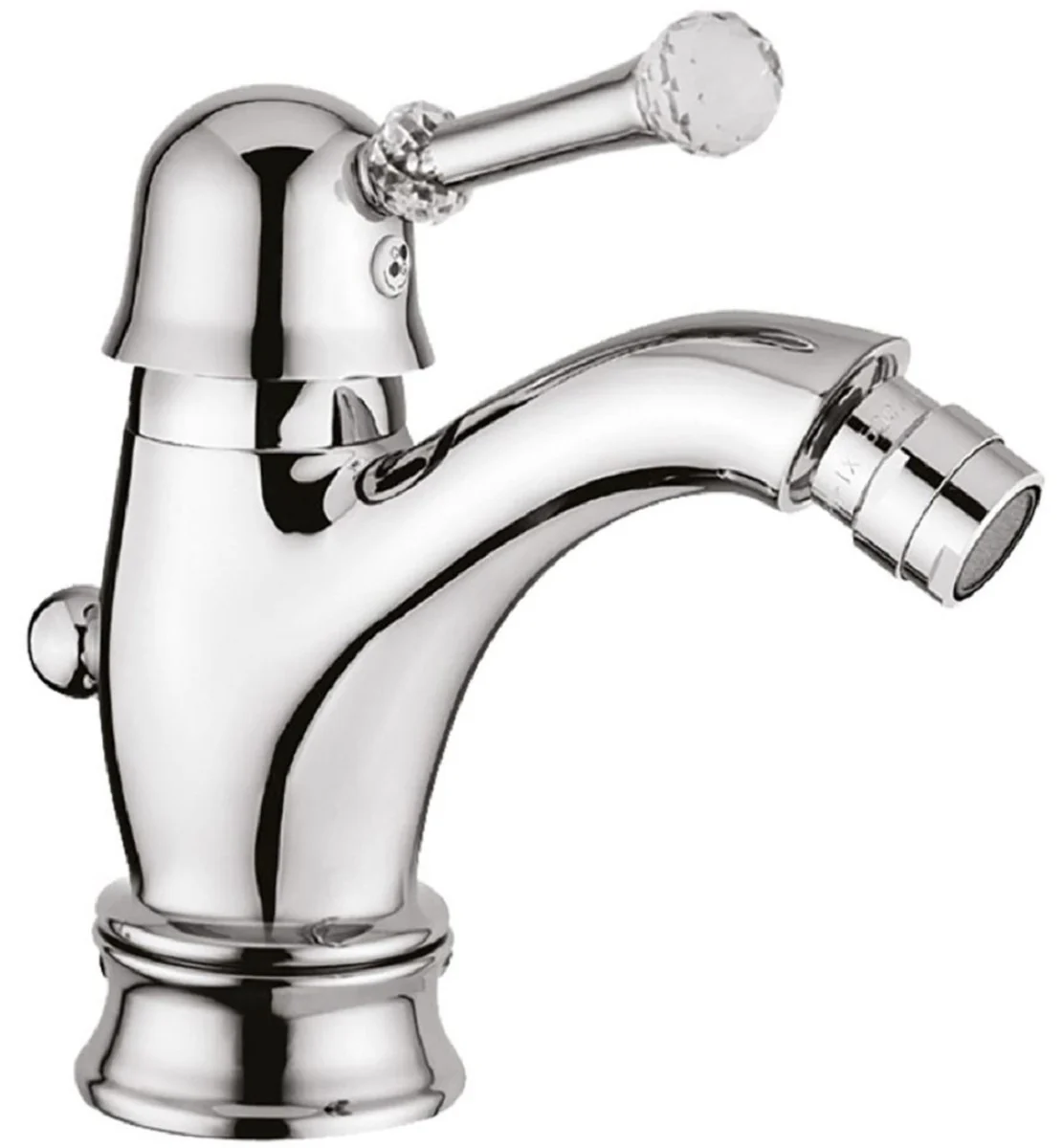 Luxury basin mixer with Swarovski crystal glass silver H. 16.5 cm - single-lever basin mixer - luxury bathroom accessories