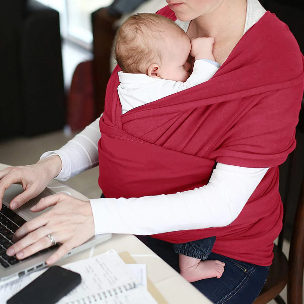 Baby-Wickeltrage, freihändige Babytrage, leicht, atmungsaktiv, weich, perfekt für Neugeborene und Babys, als Duschgeschenk, Schwarz