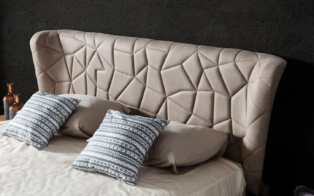 Luxury double bed gray / brown / copper 193 x 225 x H. 115 cm - solid wood bed - bedroom furniture - hotel furniture - luxury furniture - luxury furnishings