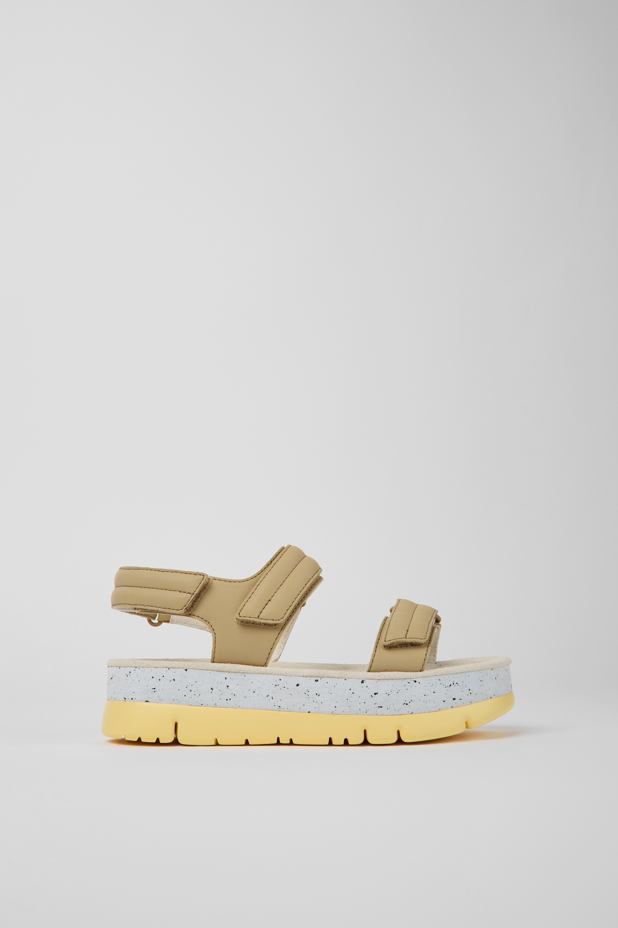 Oruga Up - Beige Leder Sandalen für Damen