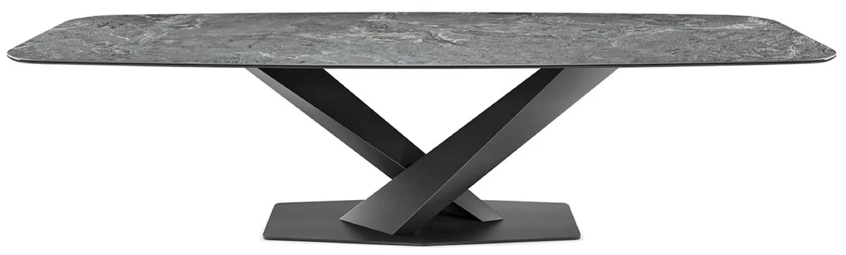 Luxury dining table gray / graphite gray 300 x 120 x H. 75 cm - Dining room table with high-quality ceramic table top - Modern dining room furniture - Luxury quality - Made in Italy