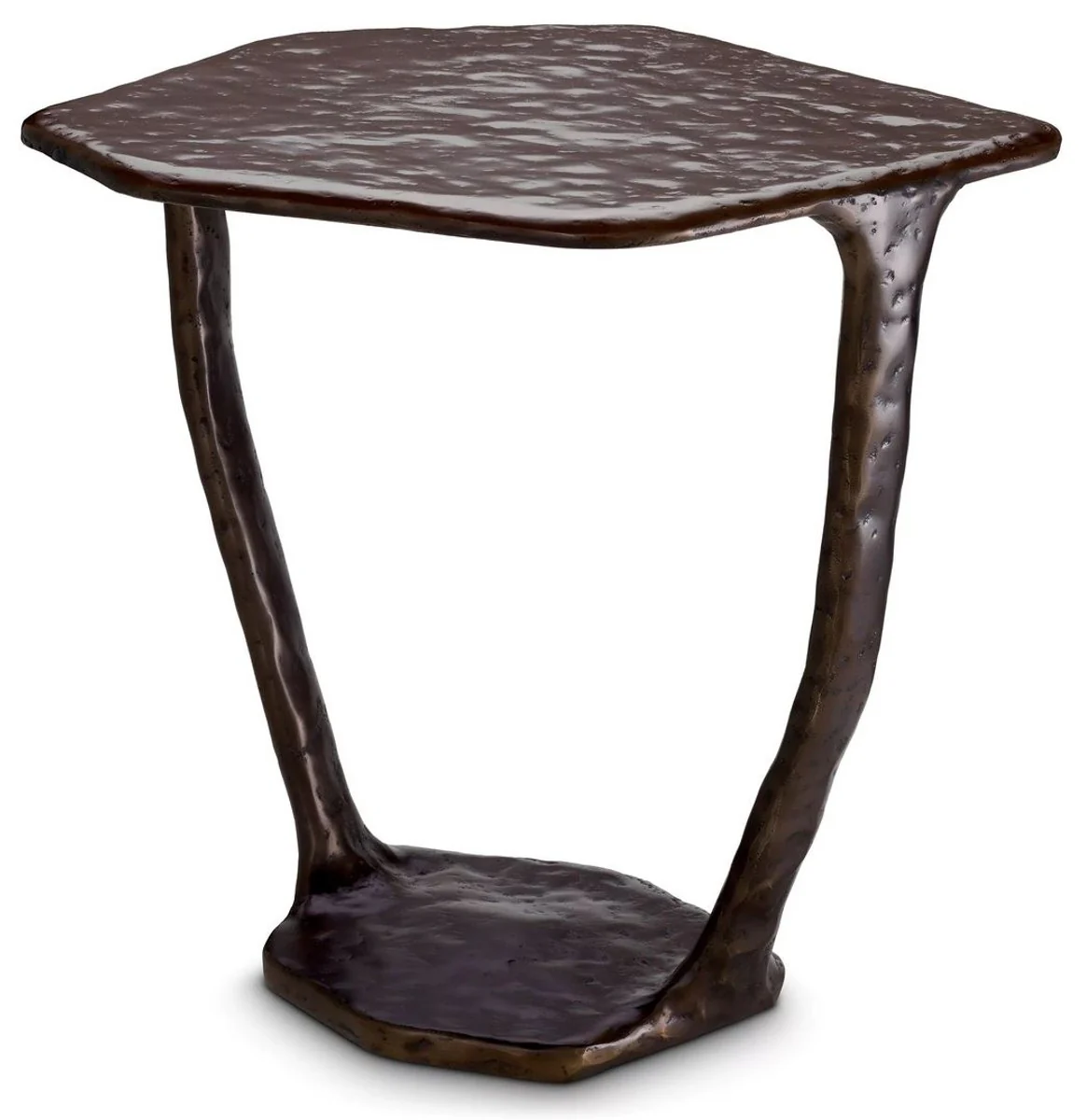 Luxury designer side table bronze 48 x 46 x H. 50 cm - aluminum table - living room furniture - luxury furniture - luxury furnishings - living room furnishings