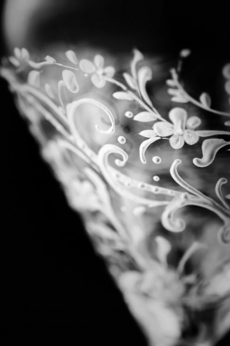 Luxury white wine glass set of 6 white Ø 8.6 x H. 22.4 cm - handmade & hand-painted wine glasses - hotel & restaurant accessories - luxury quality