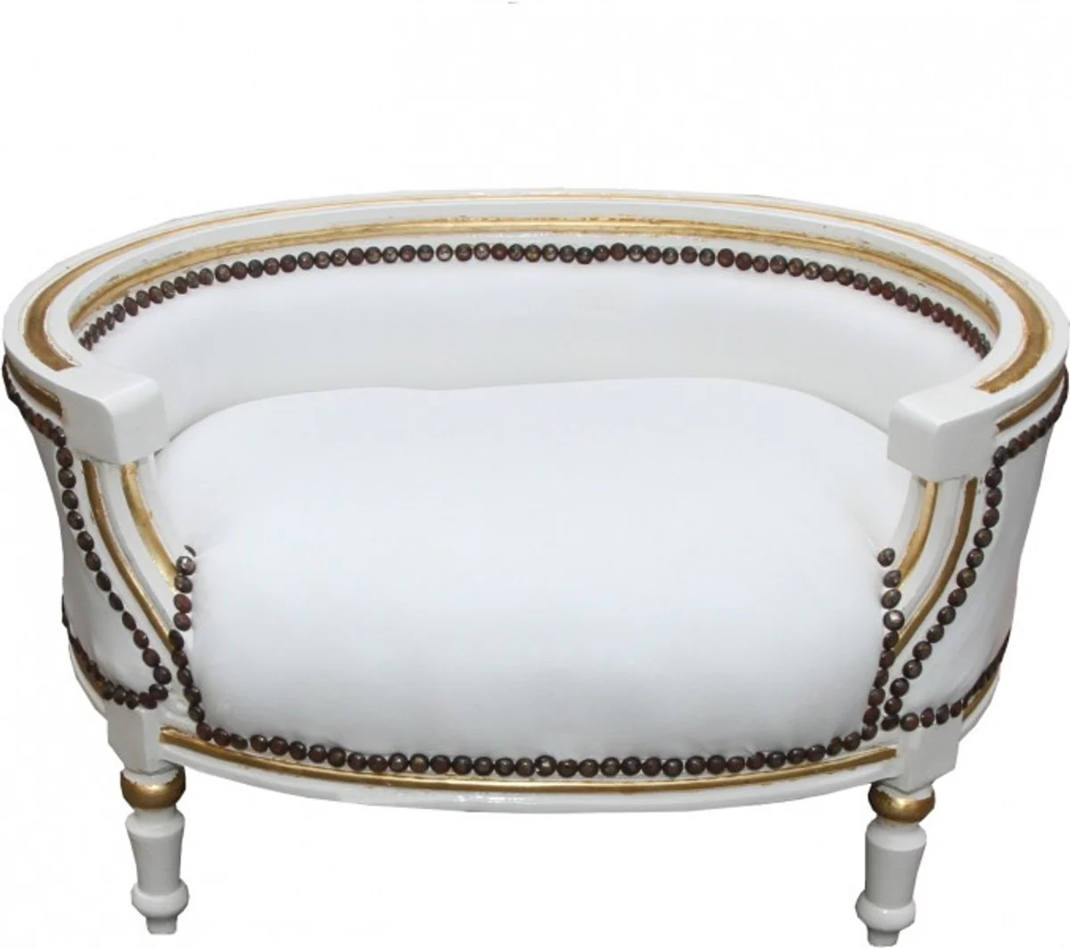 Baroque Dog & Cat Sofa White / Gold Dog Bed & Cat Bed