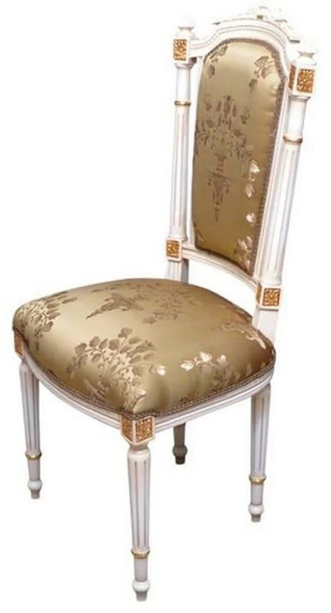 Baroque dining room chair gold / cream / gold - handmade antique style chair - dining room furniture in baroque style