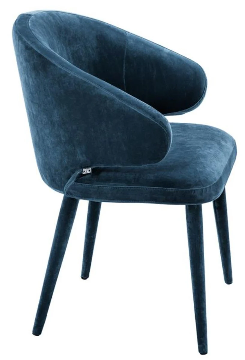 Designer dining room chair blue 62 x 55 x H. 79 cm - luxury furniture